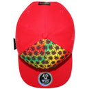 TOP LEVEL : MARIJUANA | Embroidery Rasta Color Sublimation Design Snapback Cap