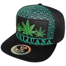 TOP LEVEL : MARIJUANA | All-over Marijuana Print Design Snapback Cap
