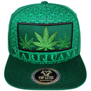 TOP LEVEL : MARIJUANA | All-over Marijuana Print Design Snapback Cap