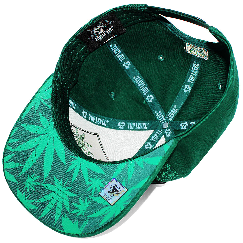 CAPPELLINO Rap VISIERA DRITTA Rapper CAPPELLO Ricamato 3D Foglia MARIJUANA Uomo