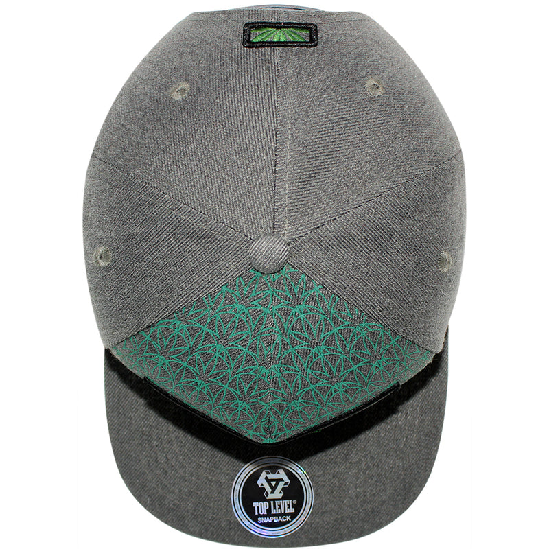 TOP LEVEL : MARIJUANA | All-over Marijuana Print Design Snapback Cap
