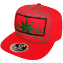 TOP LEVEL : MARIJUANA | All-over Marijuana Print Design Snapback Cap