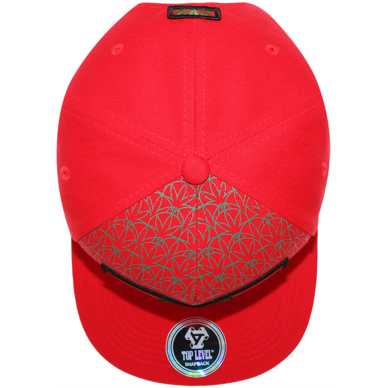 TOP LEVEL : MARIJUANA | All-over Marijuana Print Design Snapback Cap