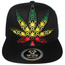 TOP LEVEL : MARIJUANA | Front-raised Marijuana Verbiage Embroidery Design Snapback Cap