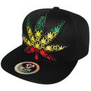TOP LEVEL : MARIJUANA | Front-raised Marijuana Verbiage Embroidery Design Snapback Cap