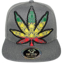 TOP LEVEL : MARIJUANA | Front-raised Marijuana Verbiage Embroidery Design Snapback Cap