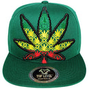 TOP LEVEL : MARIJUANA | Front-raised Marijuana Verbiage Embroidery Design Snapback Cap