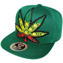 TOP LEVEL : MARIJUANA | Front-raised Marijuana Verbiage Embroidery Design Snapback Cap