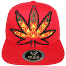 TOP LEVEL : MARIJUANA | Front-raised Marijuana Verbiage Embroidery Design Snapback Cap