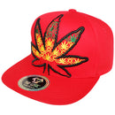 TOP LEVEL : MARIJUANA | Front-raised Marijuana Verbiage Embroidery Design Snapback Cap