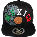 TOP LEVEL : MEXICO | Engraving Mexico Eagle Leather Patch Design Snapback Cap