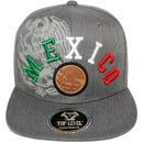 TOP LEVEL : MEXICO | Engraving Mexico Eagle Leather Patch Design Snapback Cap
