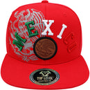 TOP LEVEL : MEXICO | Engraving Mexico Eagle Leather Patch Design Snapback Cap