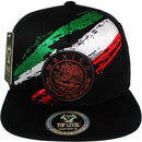 TOP LEVEL : MEXICO | Flag with Synthetic Leather Patch Design Snapback Cap