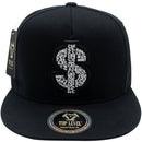 TOP LEVEL : MONEY | Dollar Sign with Rubber Patch Design Snapback Cap