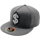 TOP LEVEL : MONEY | Dollar Sign with Rubber Patch Design Snapback Cap