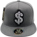 TOP LEVEL : MONEY | Dollar Sign with Rubber Patch Design Snapback Cap