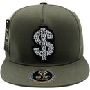TOP LEVEL : MONEY | Dollar Sign with Rubber Patch Design Snapback Cap