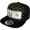 TOP LEVEL : MONEY | Embroidered $100 Bill with Sublimation & Luxury $ Print Design Snapback Cap