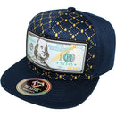 TOP LEVEL : MONEY | Embroidered $100 Bill with Sublimation & Luxury $ Print Design Snapback Cap