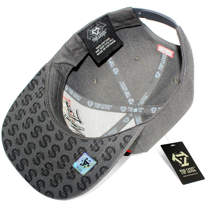 TOP LEVEL : MONEY | Embroidered Give Me Money Verbiage Design Snapback Cap