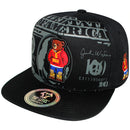 TOP LEVEL : MONEY | Rich Bear Character $100 Money Bill Design Snapback Cap