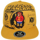 TOP LEVEL : MONEY | Rich Bear Character $100 Money Bill Design Snapback Cap