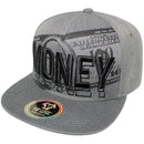 TOP LEVEL : MONEY | Front-raised Verbiage Embroidery with Bill Print Design Snapback Cap