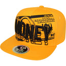 TOP LEVEL : MONEY | Front-raised Verbiage Embroidery with Bill Print Design Snapback Cap