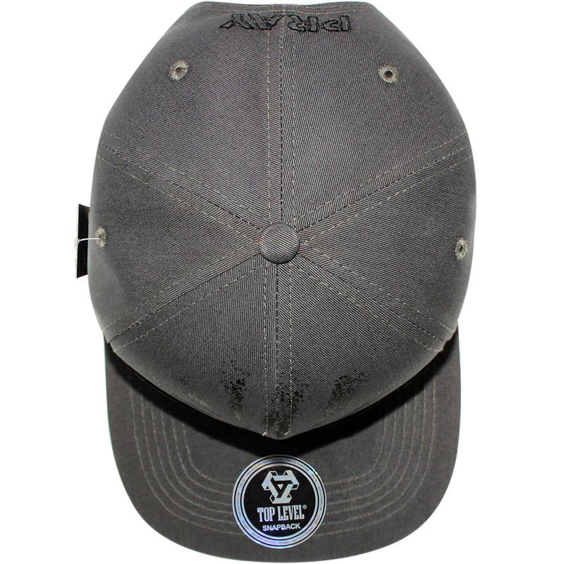 TOP LEVEL : PRAY | Front Raised Pray Verbiage Design with Prayer's Hand Print Design Snapback Cap