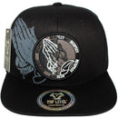 TOP LEVEL : RESPECT | Embroidered Prayer Hand with Cotton Patch Design Snapback Cap