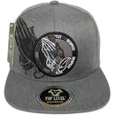 TOP LEVEL : RESPECT | Embroidered Prayer Hand with Cotton Patch Design Snapback Cap