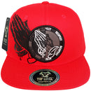 TOP LEVEL : RESPECT | Embroidered Prayer Hand with Cotton Patch Design Snapback Cap