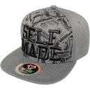 TOP LEVEL : SELF MADE | Verbiage with All-over Bill Print Design Snapback Cap