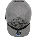 TOP LEVEL : SELF MADE | Verbiage with All-over Bill Print Design Snapback Cap