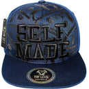 TOP LEVEL : SELF MADE | Verbiage with All-over Bill Print Design Snapback Cap