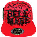 TOP LEVEL : SELF MADE | Verbiage with All-over Bill Print Design Snapback Cap