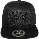 TOP LEVEL : SKULL | Embossed Sugar Skull pvc Patch Design Snapback Cap