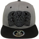 TOP LEVEL : SKULL | Embossed Sugar Skull pvc Patch Design Snapback Cap