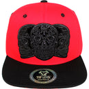 TOP LEVEL : SKULL | Embossed Sugar Skull pvc Patch Design Snapback Cap