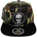 TOP LEVEL : SKULL | Cotton Patch & Skull Checker Board Print Design Snapback Cap