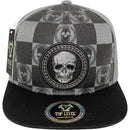 TOP LEVEL : SKULL | Cotton Patch & Skull Checker Board Print Design Snapback Cap