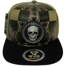 TOP LEVEL : SKULL | Cotton Patch & Skull Checker Board Print Design Snapback Cap