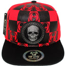 TOP LEVEL : SKULL | Cotton Patch & Skull Checker Board Print Design Snapback Cap