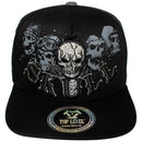 TOP LEVEL : SKULL | Front-raised Verbiage Design & Biker Skull Design Snapback Cap