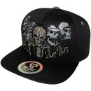 TOP LEVEL : SKULL | Front-raised Verbiage Design & Biker Skull Design Snapback Cap