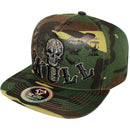 TOP LEVEL : SKULL | Front-raised Verbiage Design & Biker Skull Design Snapback Cap