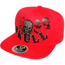 TOP LEVEL : SKULL | Front-raised Verbiage Design & Biker Skull Design Snapback Cap