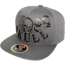 TOP LEVEL : SKULL | Front-raised Verbiage Design & Biker Skull Design Snapback Cap