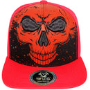 TOP LEVEL : SKULL | All-over Print and Front-raised Eyes and Nose Embroidery Design Snapback Cap